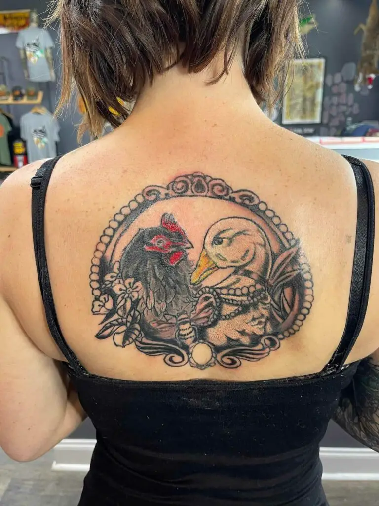 Chicken Tattoo on back