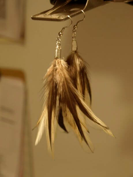 Create your own chicken feathered earring